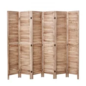 VEVOR Prostorilni razdelilnik 6-panelni zložljivi žaluzijski pregradni zid 2420x1700x185 mm rjav