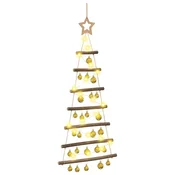 Vidaxl Viseče božično drevo s kroglicami 90 cm 30 LED Toplo bela
