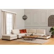 Atelier del Sofa Tulip Corner Left With Pouf Ugaona garnitura, Krem
