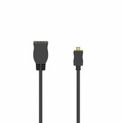 HAMA Adapter HDMI 205168, tip D (mikro) moški – tip A ženski, ethernet, pozlačen