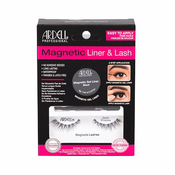 Ardell Magnetic Liner & Lash Demi Wispies odtenek Black darilni set magnetne trepalnice Demi Wispies 1 kos + magnetno črtalo v gelu 2 g Black + čopič za črtalo 1 kos