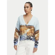 Desigual Pletena jopica Sun 26SWJF18 Svetlo modra Regular Fit