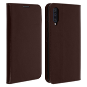 AVIZAR Folio torbica denarnica s stojalom za video iz pravega usnja - temno rjava str. Samsung Galaxy A50, (20599674)