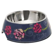 Rogz 2 u 1 Bubble Bowlz posuda, Denim Rose - M