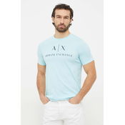 Majica kratkih rukava Armani Exchange za muškarce, boja: siva, s tiskom