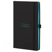 NOTES 13X21CM CRTE 96L S GUMICOM CASTELLI ALL METAL TIFFANY (ČRNO/TIRKIZNI)