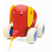 Beba slon za povlačenje Viking Toys, 14 cm, crvena