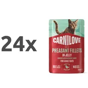 Carnilove Cat Adult vrečka, koščki v želeju - puran in fazan - 85 g 24 x 85 g
