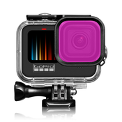 INF GoPro 9/10/11/12 vijoličen potapljaški filter z vodoodpornim ohišjem Purple, (21275370)