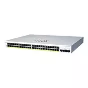 Cisco CBS220-48P-4X Upravljano L2 Gigabit Ethernet (10/100/1000) Podrška za napajanje putem Etherneta (PoE) Bijelo