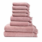 Set s 6 ružičastih manjih i 6 većih ručnika od 100% pamuka Bonami