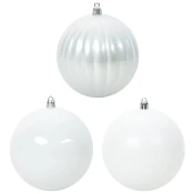 Set Božicnih Kuglica XL 9 pcs Bijelo Plastika