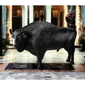 Casa Padrino XXL decorative sculpture bison black 260 x H. 170 cm