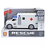 Auto Hitna Pomoc 1:20 Beli sa zvukom i svetlom B/O Wenyi WY670C