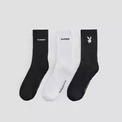 Komplet 3 parov visokih nogavic Playboy