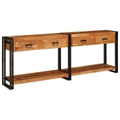 vidaXL Konzolne mizice 2 pcs Rjava 200 x 33 x 75 cm Trden akacijev les