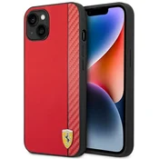 Ferrari Ferrari Carbon - ohišje za iPhone 14 Plus (rdeče)