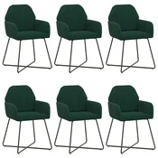 Trpezarijske stolice 6 pcs Baršun Tamnozelena 55 x 50 x 84 cm