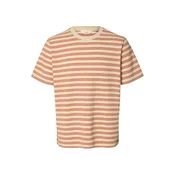 SELECTED Majica SLHEli  kremna / temno oranžna