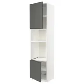 METOD Visoki element za ugradne uredaje, bela/Voxtorp tamnosiva, 60x60x240 cm