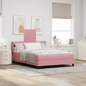 vidaXL vidaXL Postelja s vzmetnico Roza 140x190 cm Žamet, (22051415)