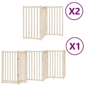 Vidaxl Ograda za pse z vrati zložljiva 12 panelov 600 cm topolovina