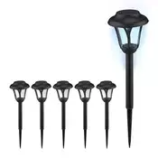Northix Set črnih LED solarnih vrtnih svetilk za zunanjo uporabo