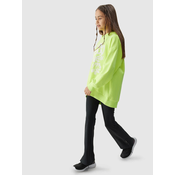 Girls sweatshirt without fastening and with hood 4F - yellow
