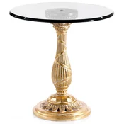 Casa Padrino luxury baroque side table antique gold - Magnificent solid wood table with glass top - Luxury furniture in baroque style - Baroque furniture - Made in Italy