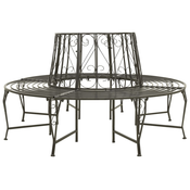 vidaXL Vrtna drevesna klop 160 cm jeklo