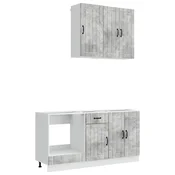 Kuhinjska jedinica LUCCA 5 pcs Betonska siva Konstruirano drvo
