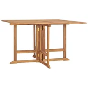 Vidaxl Zložljiva vrtna jedilna miza 110x110x75 cm trdna tikovina