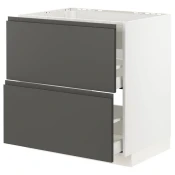 METOD / MAXIMERA Pod.el.za gr.plocu/ug.asp.s fiokom, bela/Voxtorp tamnosiva, 80x60 cm