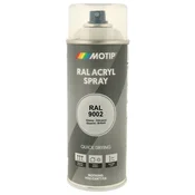 Industrijski akrilni lak sprej RAL HG 400ml Motip - RAL 9002 sivo bela