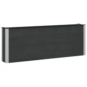Povišena vrtna gredica Crna 200 x 30 x 72 cm WPC i aluminij