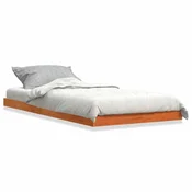 Vidaxl Posteljni okvir voščeno rjav 75x190 cm trdna borovina