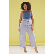 Trendyol Curve Light Blue High Waist Bagyy Fit Plus Size Jeans