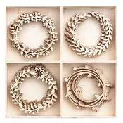 Set drvenih ornamenata - 20 kom (set drvenih ukrasa)