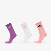 Nogavice adidas Tie Dye Crew Socks 3 Pairs Blush Pink/ Purple Rush/ White M