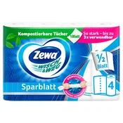 Papirnate brisače, 2-slojne, 4 zvitki/paket, ZEWA Wisch&Weg sparblatt, 4 zvitki