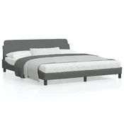shumee vidaXL Posteljni okvir brez vzmetnice temno siv 180x200 cm oblazinjen s blagom