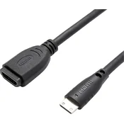 VALUE Value HDMI podaljšek HDMI-mini-C vtič\, HDMI-A vtičnica 0.15 m črna 12.99.3120 HDMI kabel, (20417171)