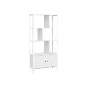Songmics Knjižna omara 4 odprite police 30x74x1545 cm Bela
