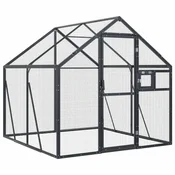 Vidaxl Ptičnica antracitna 1,79x2x1,85 m aluminij