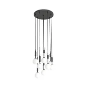 Open Design OR85341 - Lestenec na jeklenem kablu ERO 8xG9/8W/230V črna