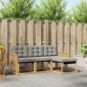 Set vanjskih sofa s jastukom 4 pcs Bijela i svjetlosiva