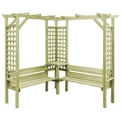 Kutna pergola s klupom od impregnirane borovine