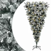 Vidaxl Umetna božična jelka z bučko 120 cm 150 LED Toplo bela