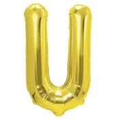 Zlati folijski balon črka U 40 cm