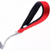 Povodec za pse - GogiPet z verigo, rdeča barva 110cm